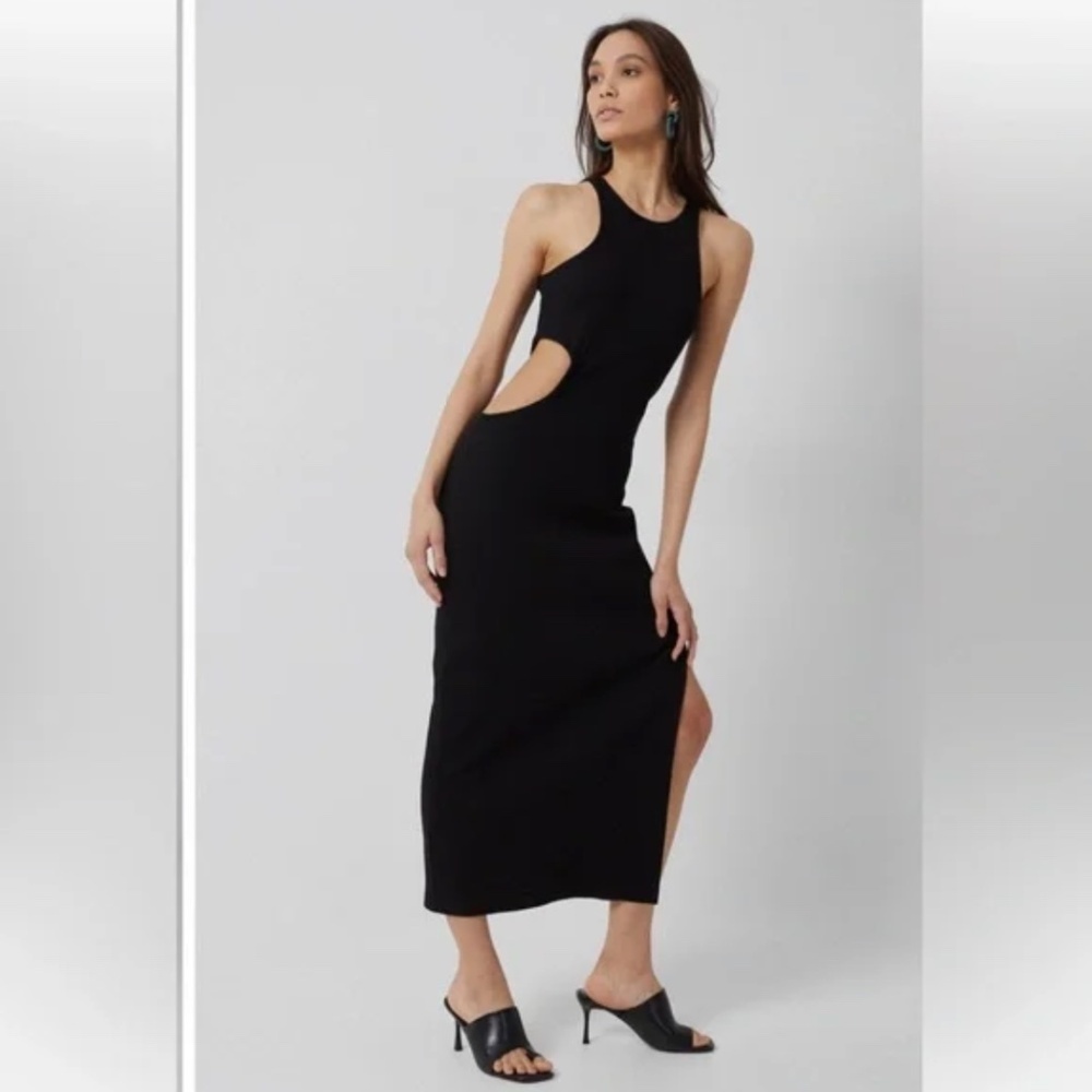 Rasha Ribbed Jersey Cutout Maxi Dress by French Connection